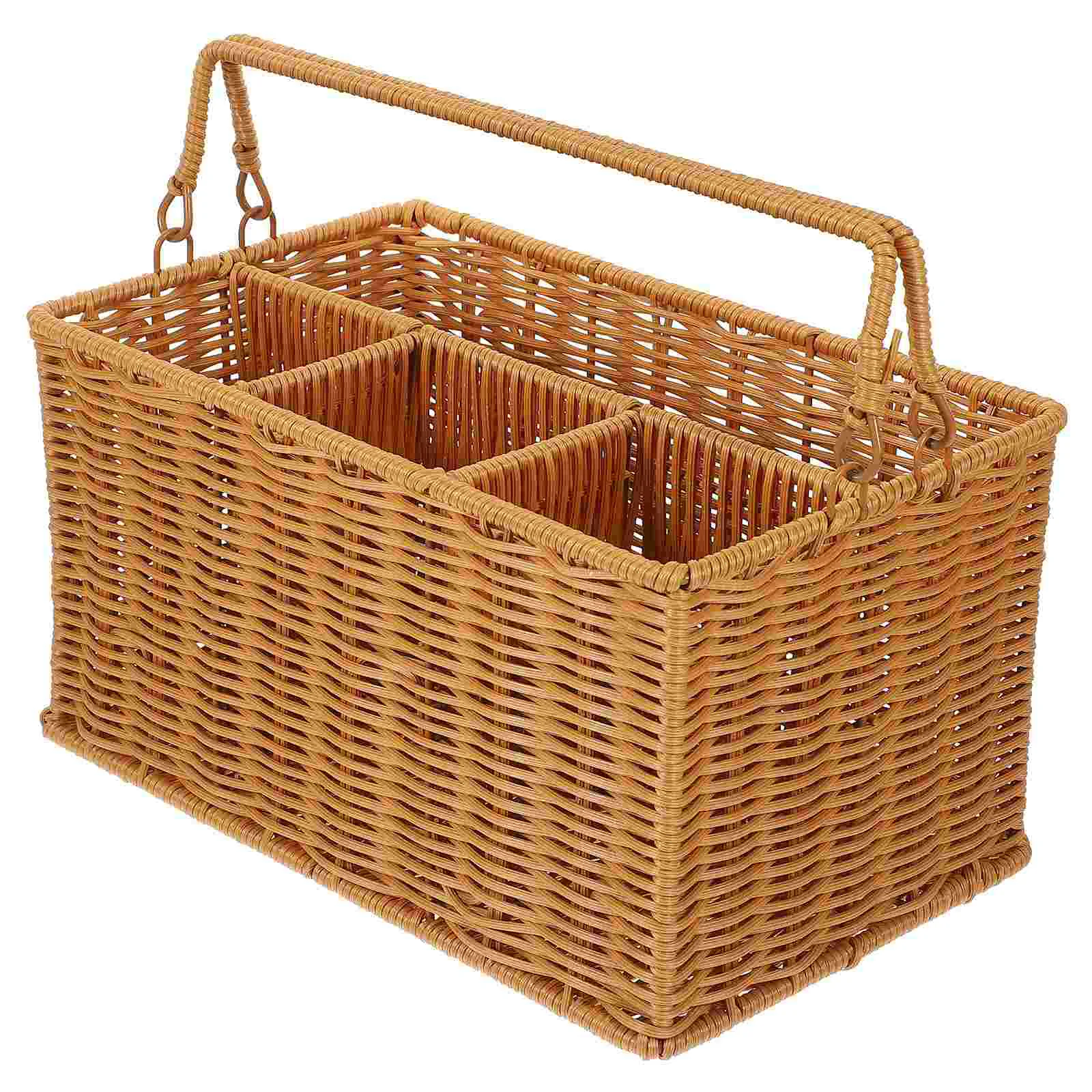 Imitation Rattan Basket Hand Woven Picnic Basket Flatware Organizer Cutlery Holder Tools Organizer Utensil Holder Serving Basket
Imitation Rattan Basket Hand Woven Picnic Basket Flatware Organizer Cutlery Holder Tools Organizer Utensil Holder Serving Basket