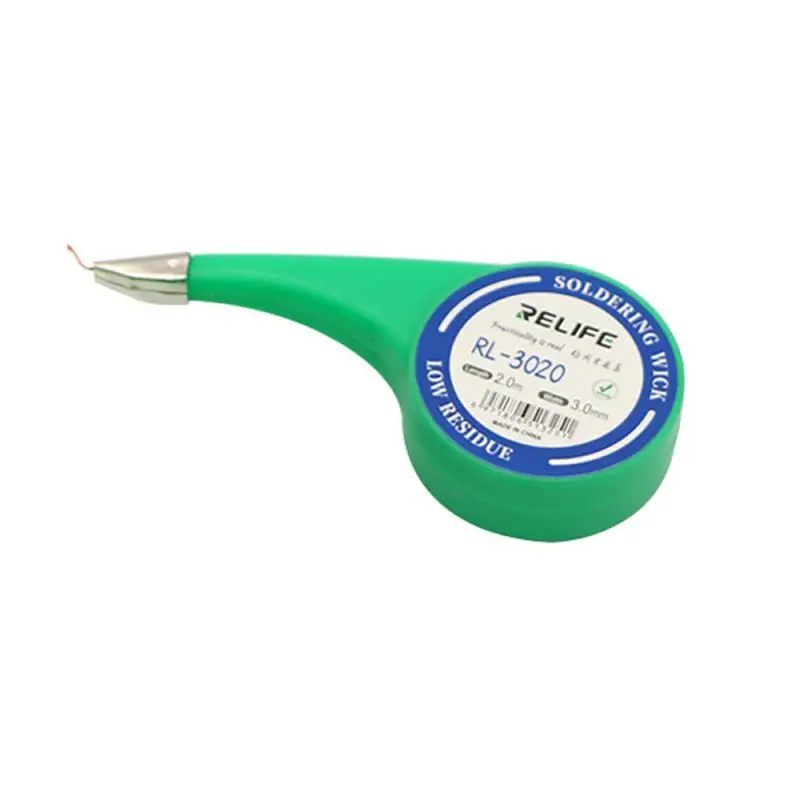 

Relife Desoldering Braid Solder Remover Wick Wire 1.5mm 2mm 2.5mm 3mm 3.5mm Width 2.0M Length BGA Soldering Repair Tool