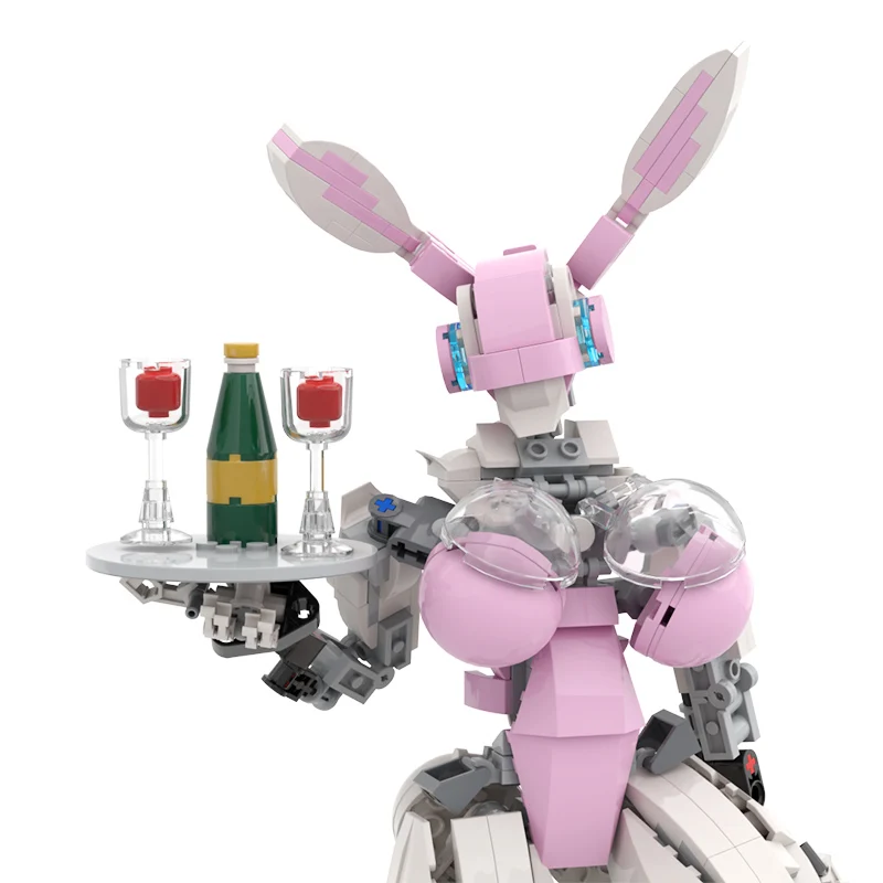 

MOC Mecha Angel Rabbit Bunny Girl Robot Building Blocks Set Wing Birdy Female Figures Mobile Suit Bricks Toy Children Gifts