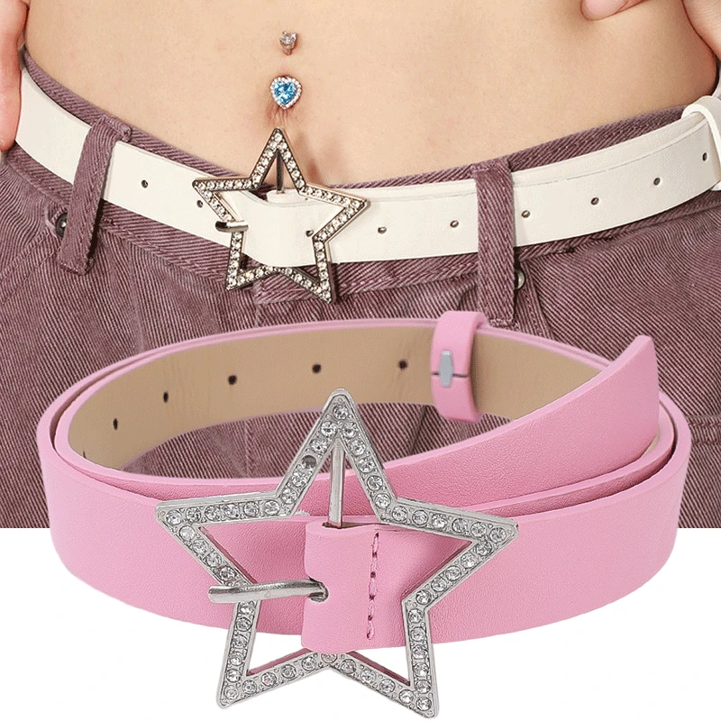 New Star-shaped Crystal Buckle Belt for Women Fashion Y2k Waist Strap Spicy Girl Jeans Dress Decorative Waistband Accessories
New Star-shaped Crystal Buckle Belt for Women Fashion Y2k Waist Strap Spicy Girl Jeans Dress Decorative Waistband Accessories