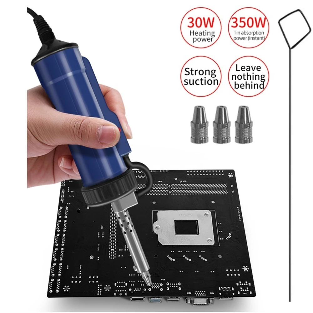 BBT-580 Electric Solder Tin Sucker AC 110V/220V Automatic Suction Tin Tool 30W with 3 Suction Tip for Tin Removal and Soldering
BBT-580 Electric Solder Tin Sucker AC 110V/220V Automatic Suction Tin Tool 30W with 3 Suction Tip for Tin Removal and Soldering