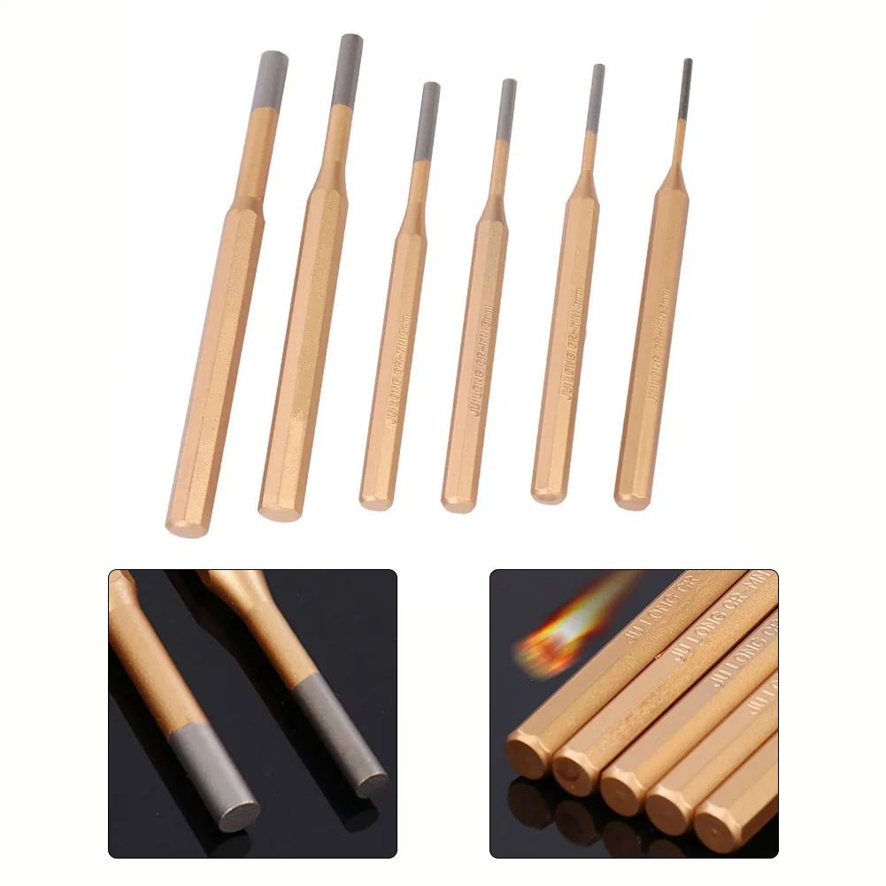 6pcs 3/4/5/6/7/8mm Cylindrical Punch Chisel CR-MN Steel Round Punch Chisel Center Percussion Punch Needle Fitter Hand Tools
6pcs 3/4/5/6/7/8mm Cylindrical Punch Chisel CR-MN Steel Round Punch Chisel Center Percussion Punch Needle Fitter Hand Tools