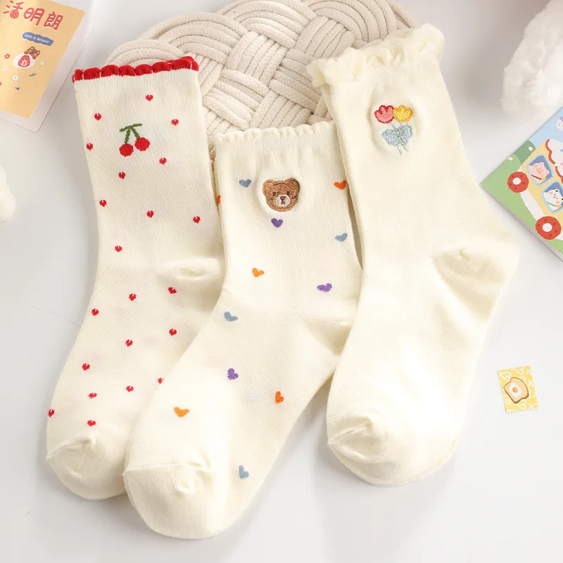 New Women's Middle Tube Socks Cute Kawaii Japanese White Spring Summer Thin Section Ruffle Sweet Lolita Bear Cherry Flower Socks
New Women's Middle Tube Socks Cute Kawaii Japanese White Spring Summer Thin Section Ruffle Sweet Lolita Bear Cherry Flower Socks
