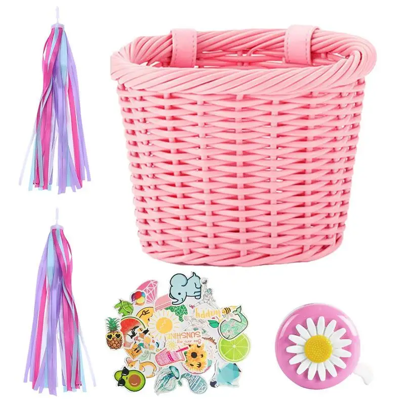 Bicycle Basket For Girls Handwoven Scooter Basket With Streamers Bell Stickers Bike Accessories For Girls Balance Tricycle
Bicycle Basket For Girls Handwoven Scooter Basket With Streamers Bell Stickers Bike Accessories For Girls Balance Tricycle
