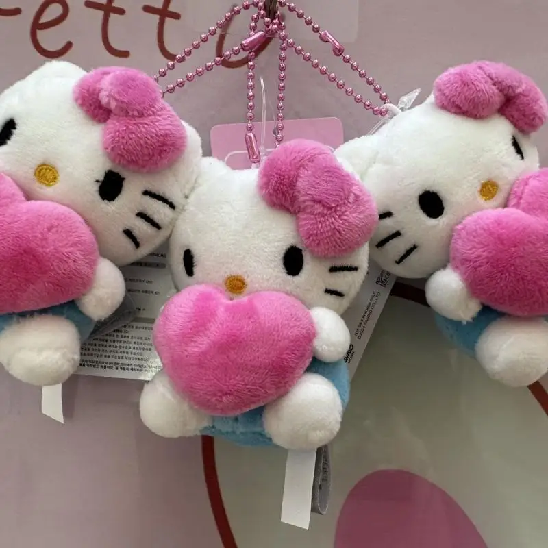 

Cartoon Sanrioed Anime Hello Kittys Plush Pendant Ins Girly Heart Kawaii Backpack Pendant Jewelry Accessories Holiday Gifts