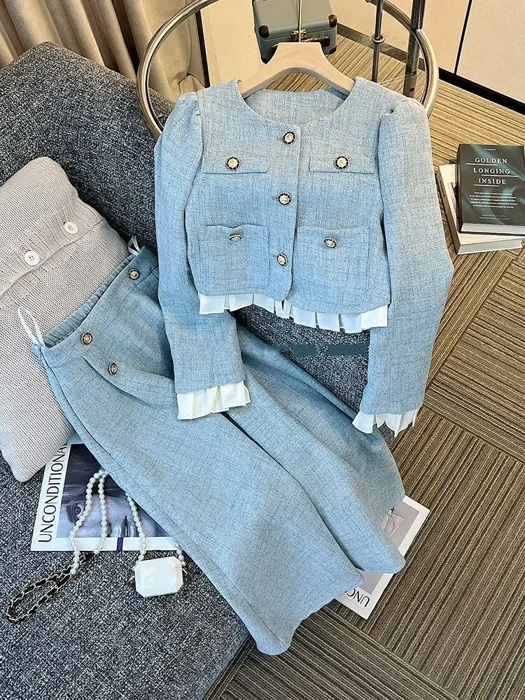 Japanese Style Set Skirt for Women's Autumn New Style Royal Sister Luxury Fashion Celebrity Wear Coat+Half Skirt Two Piece Set
Japanese Style Set Skirt for Women's Autumn New Style Royal Sister Luxury Fashion Celebrity Wear Coat+Half Skirt Two Piece Set
