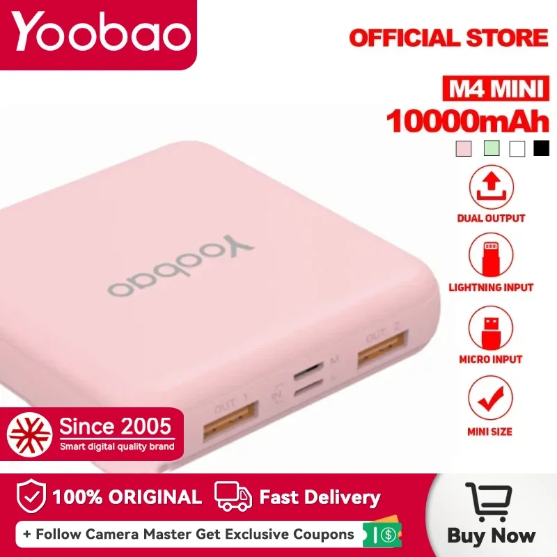 Внешний аккумулятор Yoobao M4 Mini на 10000 мА · ч с поддержкой быстрой зарядки
Внешний аккумулятор Yoobao M4 Mini на 10000 мА · ч с поддержкой быстрой зарядки