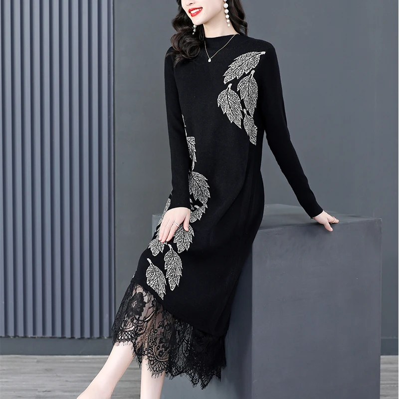 2023 New Fashion Knitted Knee Length Skirt Autumn/Winter Versatile Cashmere Dress Korean Loose Fit Fleece Dress Vestidos
2023 New Fashion Knitted Knee Length Skirt Autumn/Winter Versatile Cashmere Dress Korean Loose Fit Fleece Dress Vestidos