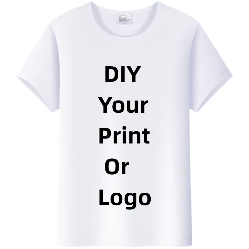 

Повседневная Женская рубашка с индивидуальным принтом в стиле Харадзюку, топ «сделай сам» с вашим фото или логотипом, белая футболка, футболка с короткими рукавами на заказ, мужская летняя футболка