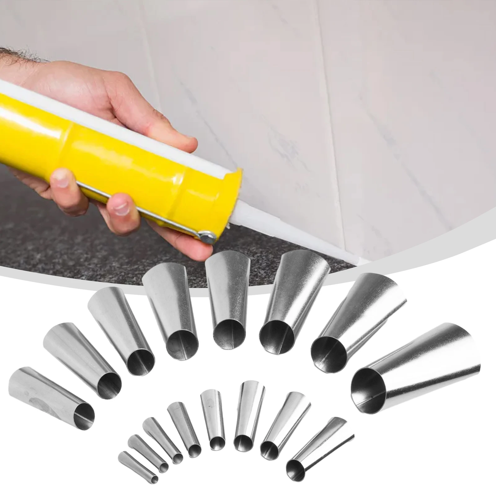 16pcs 18pcs Caulking Nozzle Applicator Finishing Caulk Finisher Sealant Grout Glass Glue Stainless Steel Glue Nozzle Hand Tools
16pcs 18pcs Caulking Nozzle Applicator Finishing Caulk Finisher Sealant Grout Glass Glue Stainless Steel Glue Nozzle Hand Tools