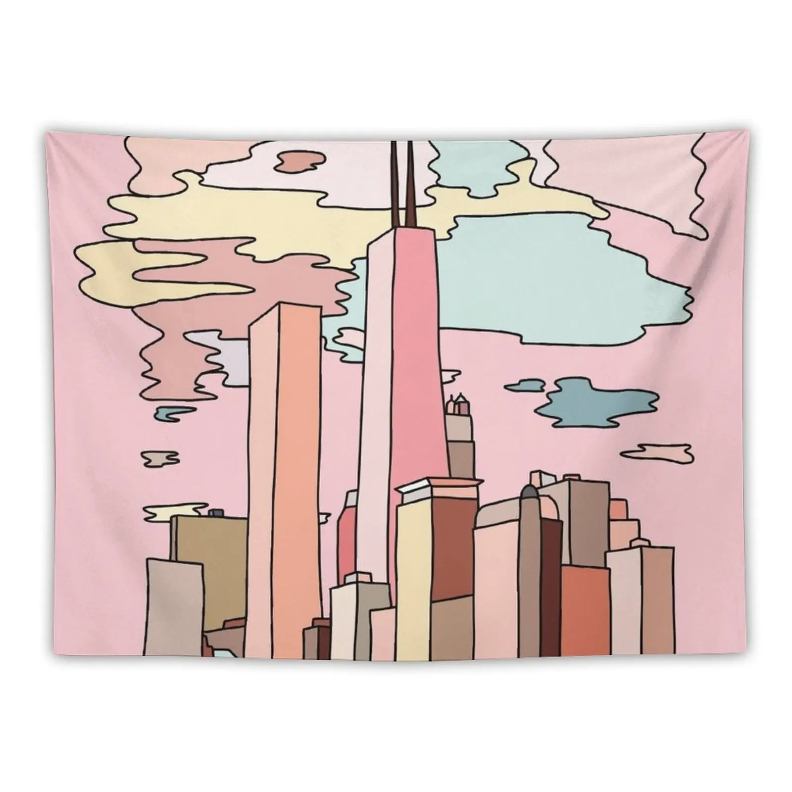 

Chicago sunset by Sasa Elebea Tapestry Wall Hanging Wall Aesthetic Room Decoration Tapete For The Wall Decor For Room Tapestry