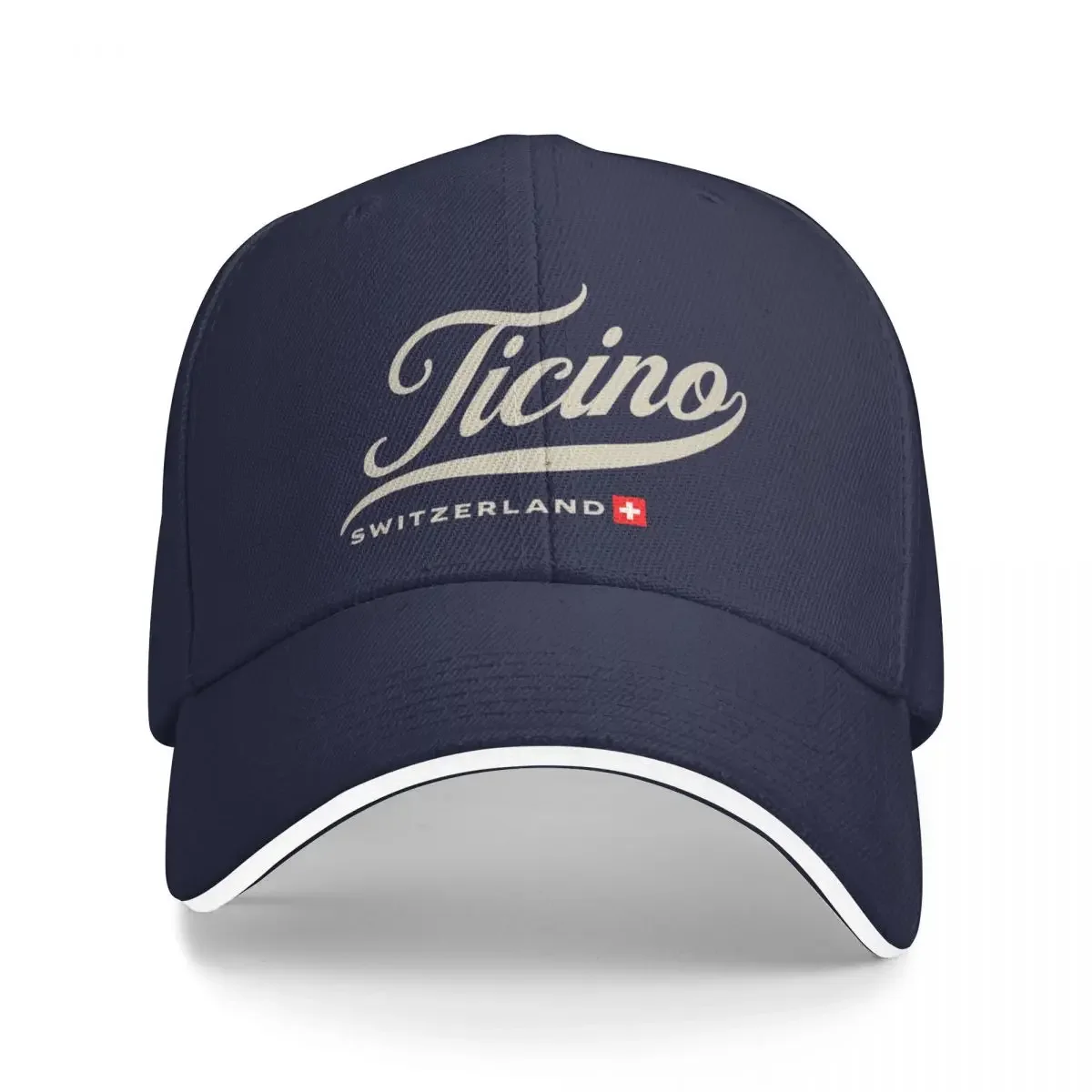 

Ticino, Switzerland Vintage Crest with Swiss Flag Cap Baseball Cap Bobble hat snapback cap Men golf wear Women's