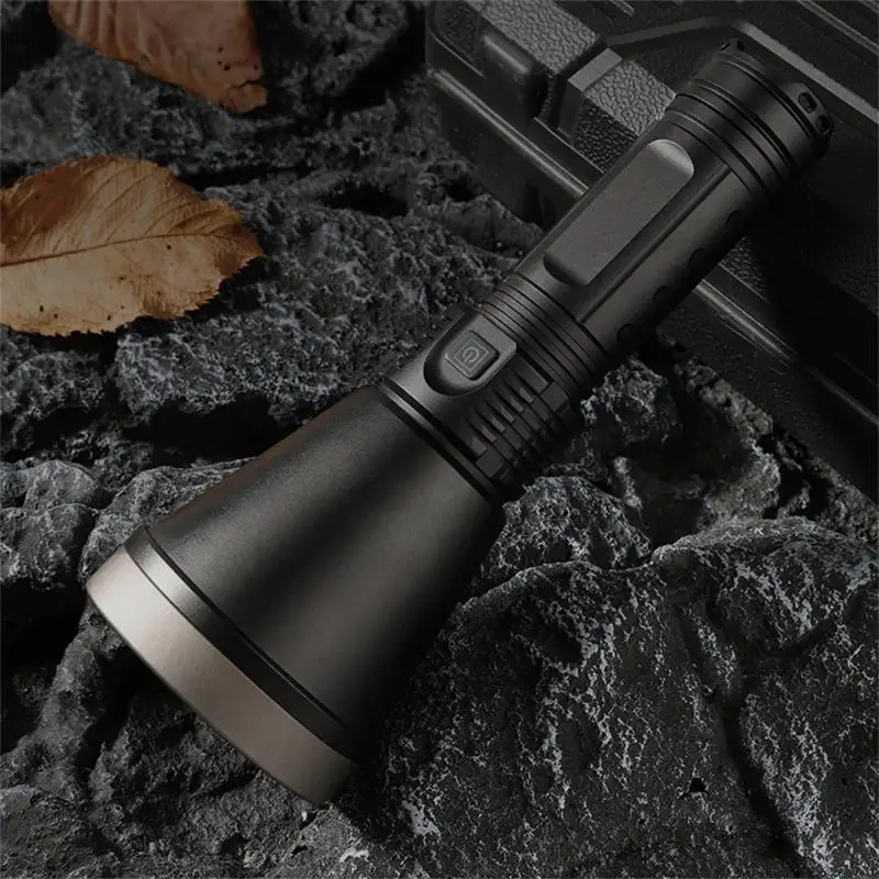 

1300lm Handheld Flashlights Portable For Fishing Hiking Aluminum Alloy Flashlight Rechargeable Camping Lamp 1500 Meters 30w Led