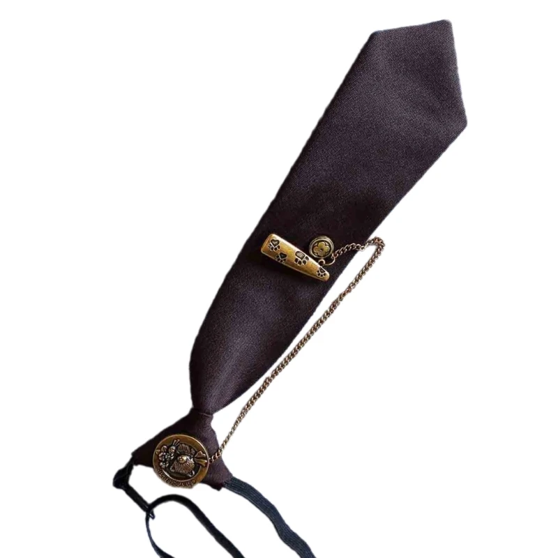 

Formal School Girl Necktie Chain Pre-tied Tie Easy-to-Wear Versatile Tie