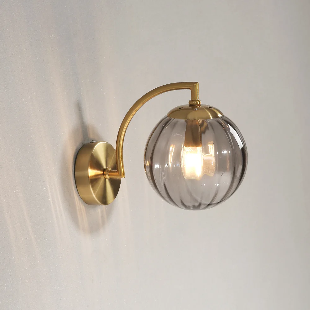 

Современный настенный светильник в скандинавском стиле, лампа со стеклянными шариками для спальни, настенные осветительные приборы для гостиной, подсветка для лестницы
