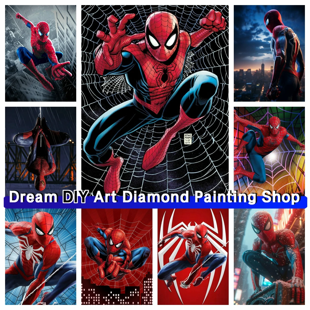 

Marvel Films Spiderman DIY 5D Diamond Painting Kits Embroidery Cross Stitch No Way Handicrafts Best Gift Art Mosaic Home Decor