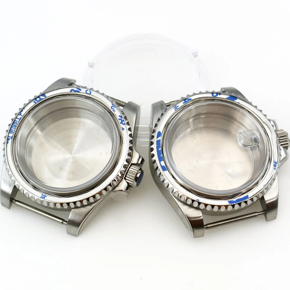 

40mm Watch Case Sapphire Glass Fit NH35 NH36 ETA2824 PT5000 Movement 120 Clicks Bezel 20ATM Watch Case