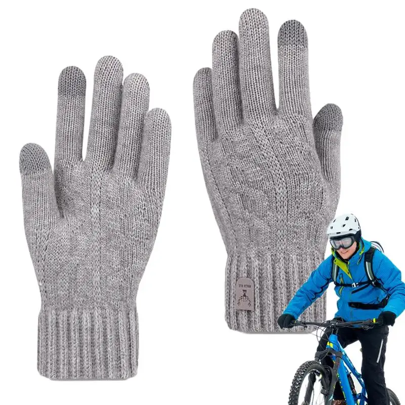 

Knitted Thermal Gloves Elastic Cuff Touchscreen High Dexterity Mitten Gloves Winter Texting Gloves Cold Weather Accessories For