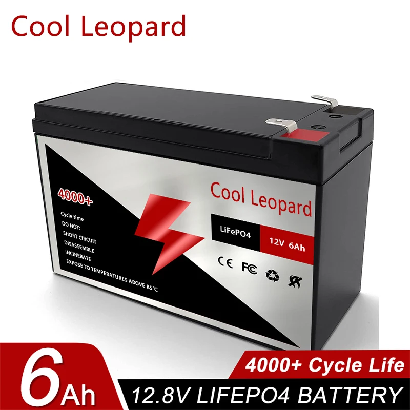 

New 12V 6.0Ah LiFePo4 Battery Pack 4000 Cycles,for Kid Scooters Fishing Solar Low Self-Discharge Rechargeable Battery
