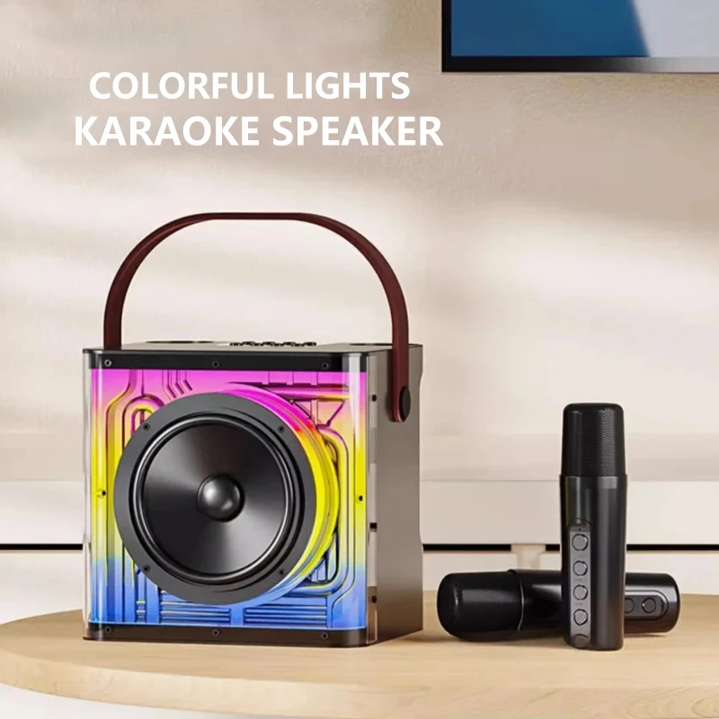 

RGB Bluetooth Speaker HiFi Stereo Subwoofer Portable High-power Outdoor Karaoke Speakers with Microphone Parlantes Bluetooth