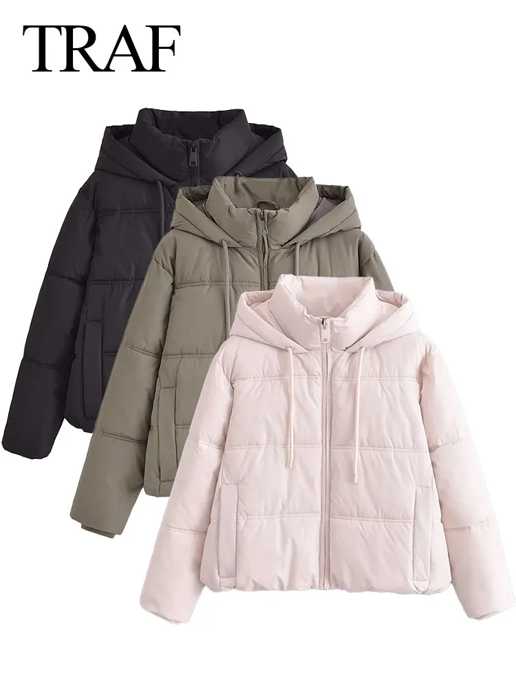 TRAF 2023 Women's Fashion Winter Warm Jackets Solid Hooded Long Sleeves Pocket Decorate Zipper Female Casual Cotton Coats
TRAF 2023 Women's Fashion Winter Warm Jackets Solid Hooded Long Sleeves Pocket Decorate Zipper Female Casual Cotton Coats