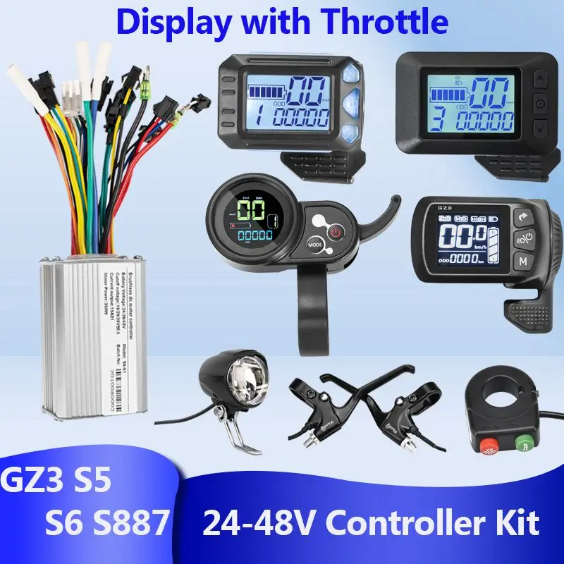 

Electric Bike Controller 24V 36V 48V with LCD Display for Electric Scooter Motor 250W 350W 500W Ebike Conversion kit