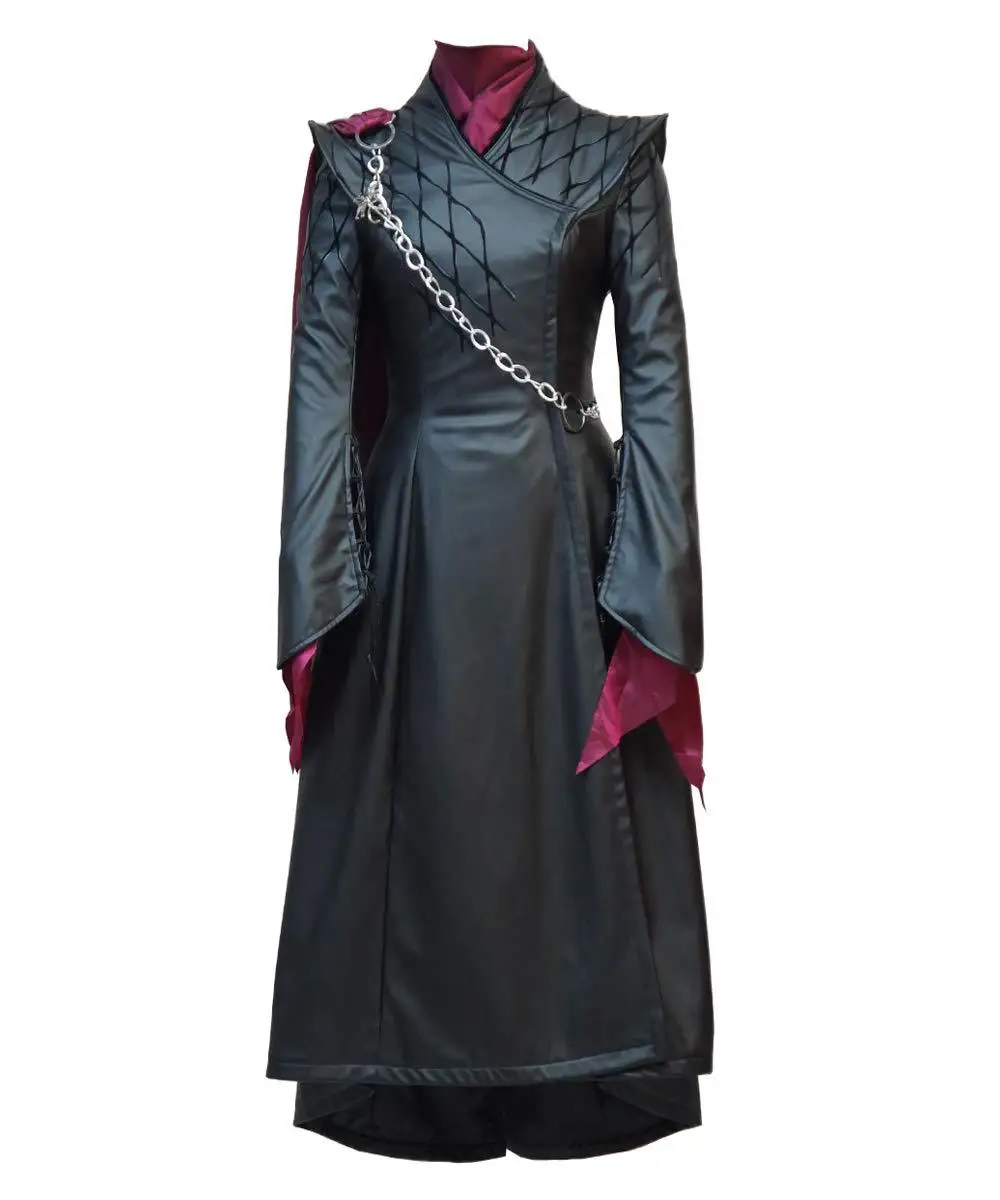 

TV House Dragon Daenerys Cosplay Costumes Black Dress Uniforms Outfit for Adult Women Role Play Halloween Carnival Suits