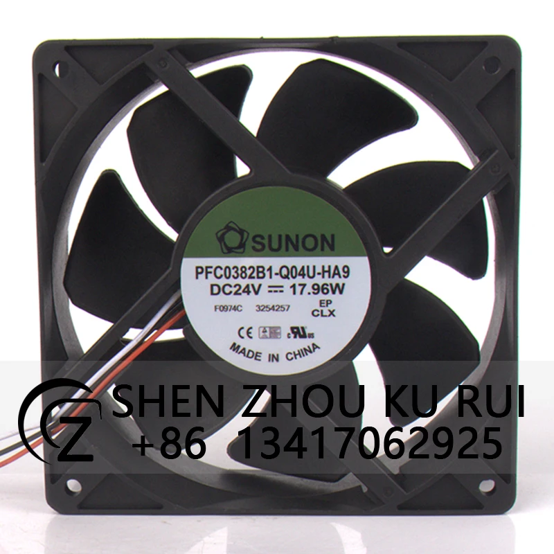 

Case Fan for SUNON 120*120*38MM 24V 17.96W PFC0382B1-Q04U-HA9 12CM Double Ball Bearing Inverter Cooling Fan