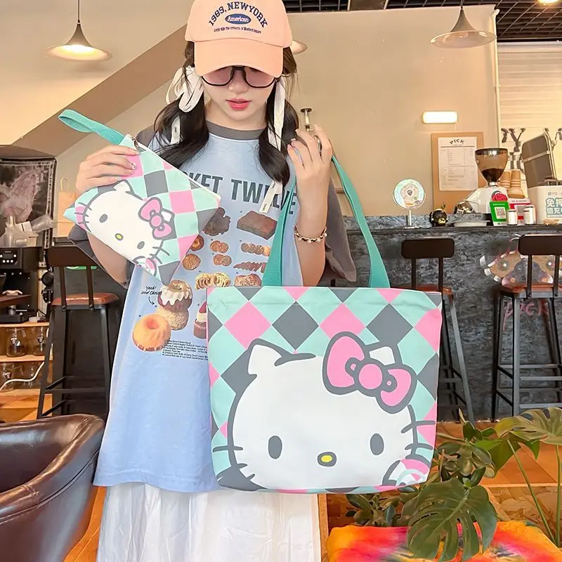 Kawaii Sanrio Anime Hello Kitty Japanese Large-capacity Canvas Bag Cute Cartoon Girly Heart Mommy Tote Bag Gifts for Girls
Kawaii Sanrio Anime Hello Kitty Japanese Large-capacity Canvas Bag Cute Cartoon Girly Heart Mommy Tote Bag Gifts for Girls