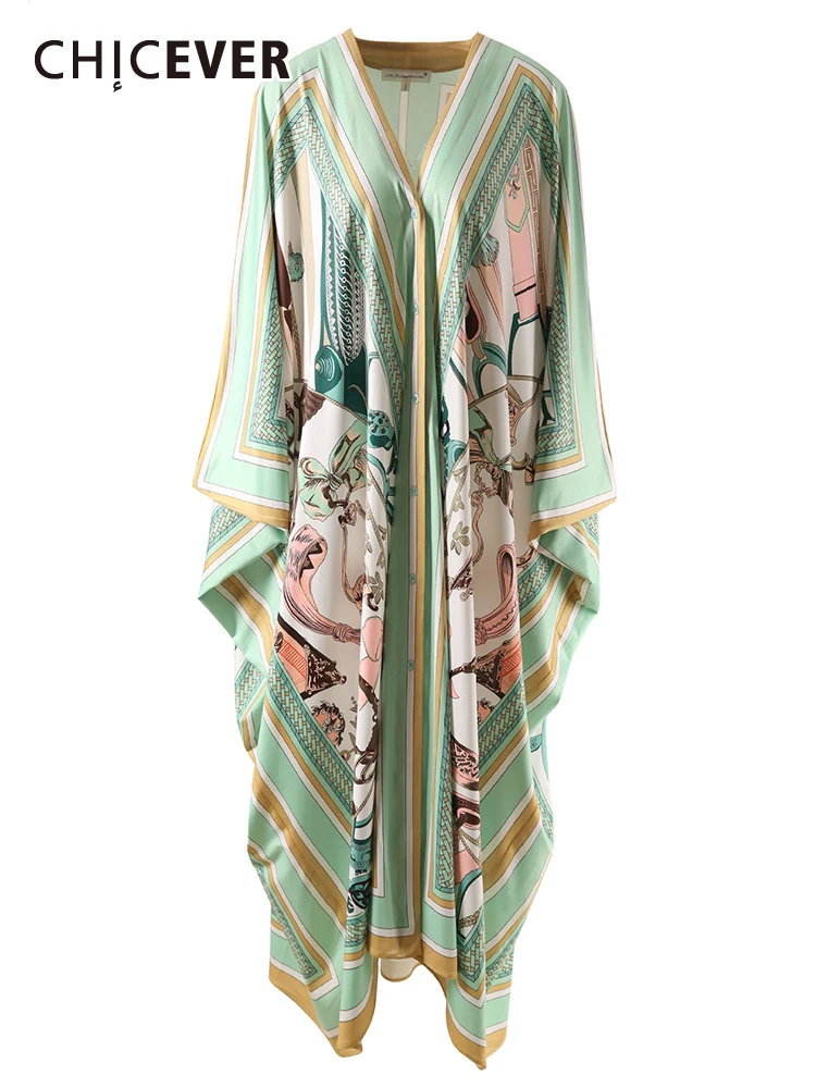 CHICEVER Floral Printing Dresses For Women V Neck Batwing Sleeve High Waist Irregular Single Breasted Casual Dress Female 2023
CHICEVER Floral Printing Dresses For Women V Neck Batwing Sleeve High Waist Irregular Single Breasted Casual Dress Female 2023
