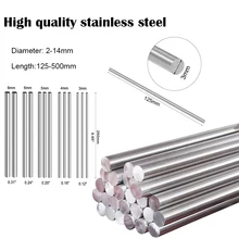 1/5Pc Stainles Steel Solid Round Rod Lathe Bar Stock Assorted for DIY Craft Tool Diameter 2mm 2.5mm 3mm 4mm 5mm 6mm 8mm 10mm14mm