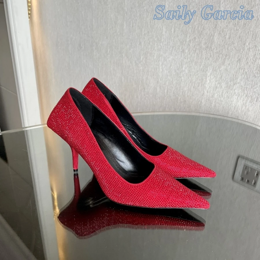 Rhinestone Pointed Toe Slip On Spring Woman Pumps Stiletto Heels Concise Solid 2022 Fashion New Arrival Runway Catwalk Shoes
Rhinestone Pointed Toe Slip On Spring Woman Pumps Stiletto Heels Concise Solid 2022 Fashion New Arrival Runway Catwalk Shoes