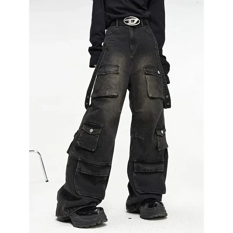 2023 Multi Pocket American Vintage Wide Leg Jeans Harajuku Loose Street Black Jeans Men's Hip Hop High Waist Straight Leg Pants
2023 Multi Pocket American Vintage Wide Leg Jeans Harajuku Loose Street Black Jeans Men's Hip Hop High Waist Straight Leg Pants