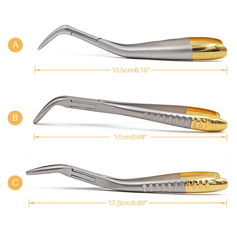 

1pc Dental Residual Root Fragment Tooth Extraction Forceps Curved Maxillary Mandibular Teeth Universal Pliers Dentist Tools