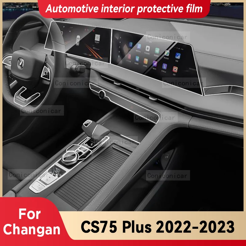 

For CHANGAN CS75 PLUS 2023 2022 Gearbox Panel Dashboard Navigation Automotive Interior Protective Film TPU Anti-Scratch