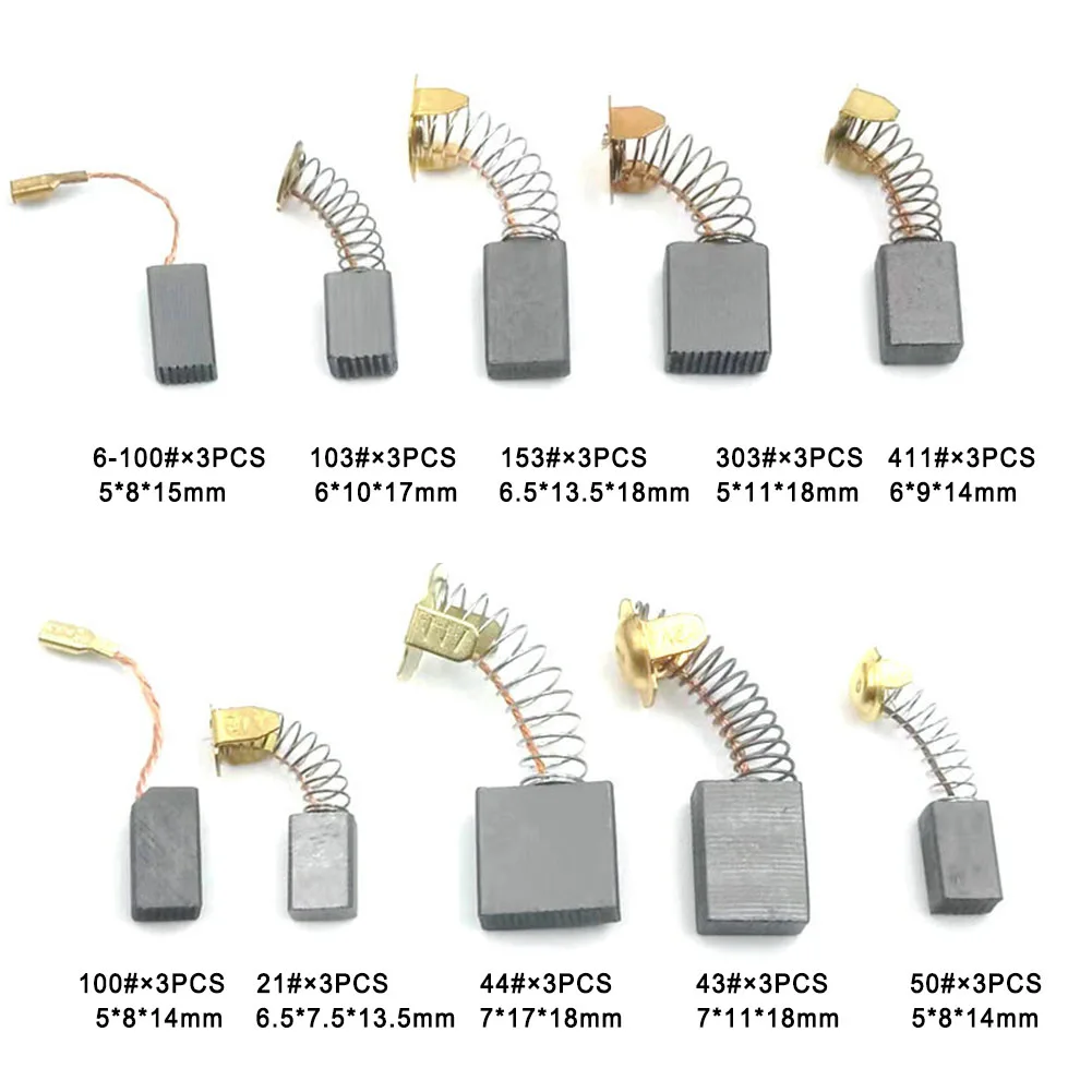 Durable Carbon Brushes Tools Graphite Replacement Transmission 10 Sizes 30 Pcs/set 30*/set Drives Electric Motor
Durable Carbon Brushes Tools Graphite Replacement Transmission 10 Sizes 30 Pcs/set 30*/set Drives Electric Motor