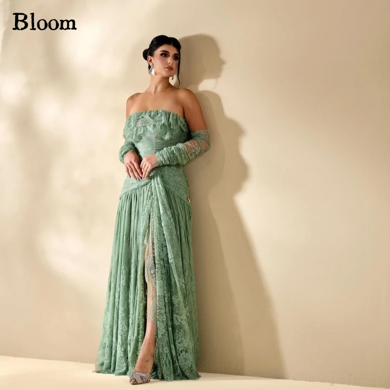 Bloom Elegant Lace Evening Dresses Oversleeves Ruffles Split Strapless Arabia Fashion Prom Dresses Wedding Party Dress
Bloom Elegant Lace Evening Dresses Oversleeves Ruffles Split Strapless Arabia Fashion Prom Dresses Wedding Party Dress