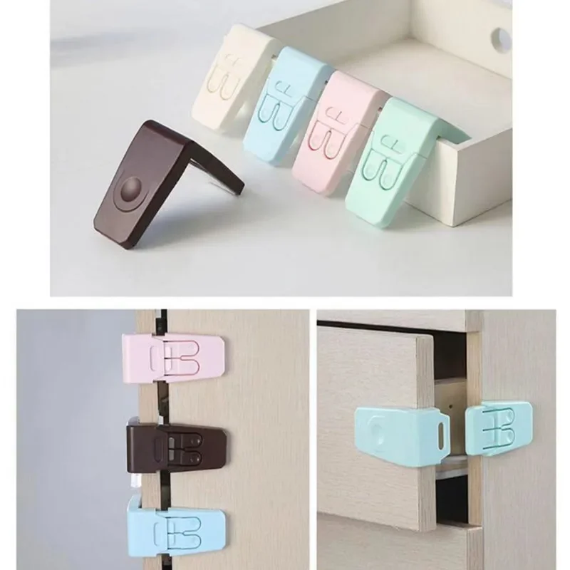 

4Pcs Baby Drawer lock for children Safety lock baby door Safety buckle Prevent open drawer cabinets Anti Pinch Hand Protect