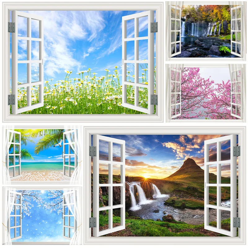 

ZHISUXI Outside The Window Natural Scenery Photography Background Indoor Decorations Photo Backdrops Studio Props 22523 CHFJ-05