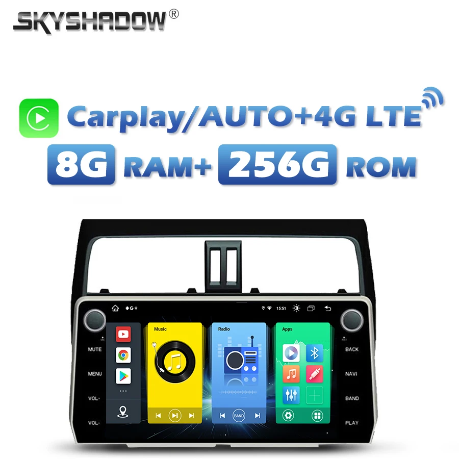4G SIM Carplay Auto Android 13.0 8G+256G Car DVD Player TDA7851 Wifi Bluetooth 5.0 RDS RADIO GPS Map For Toyota PRADO 2017-2020
4G SIM Carplay Auto Android 13.0 8G+256G Car DVD Player TDA7851 Wifi Bluetooth 5.0 RDS RADIO GPS Map For Toyota PRADO 2017-2020