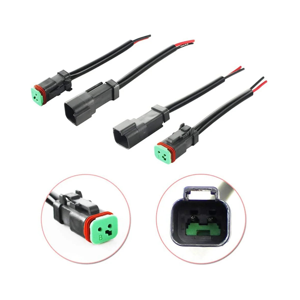 

2 Pin DT Connector Waterproof Automotive Electrical Connector 16 AWG Male and Female Wire Connectors for Car Truck Boat