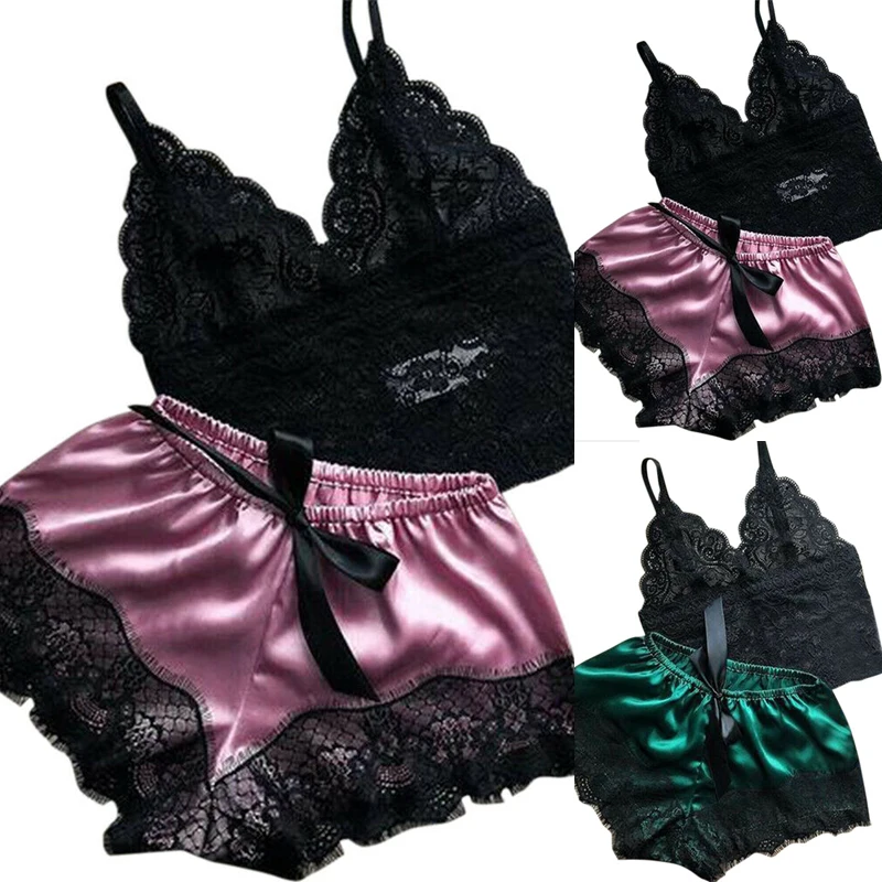 Womens Sexy Lace Sleepwear Lace Lingerie Sleeveless V-Neck Babydoll Pajamas Set Lingerie Tops Shorts Set Nightwear
Womens Sexy Lace Sleepwear Lace Lingerie Sleeveless V-Neck Babydoll Pajamas Set Lingerie Tops Shorts Set Nightwear