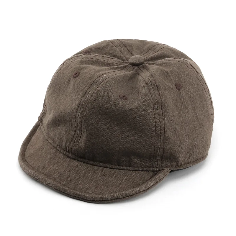 

Trendy solid color light board washed cotton short brim baseball cap Street women's sun visor hat Men's duck tongue cap