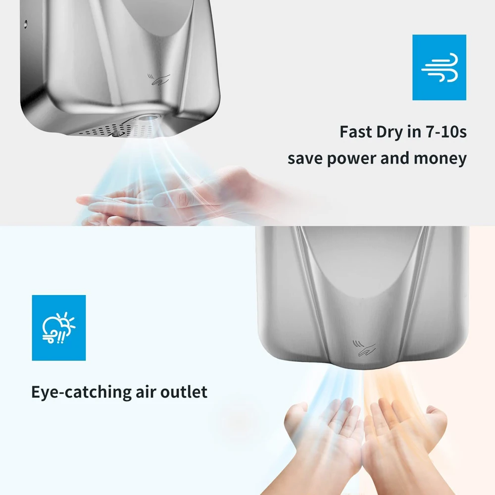 Automatic Hand Dryer Heavy Duty Commercial Hands Dryer High Speed Stainless Steel Design Warm Wind Hand Blower 1400-1650W 2 Mallzona S6341b06a6ddd46d0af4812314bc8855a9 Automatic Hand Dryer Heavy Duty Commercial Hands Dryer High Speed Stainless Steel Design Warm Wind Hand Blower 1400-1650W Mallzona