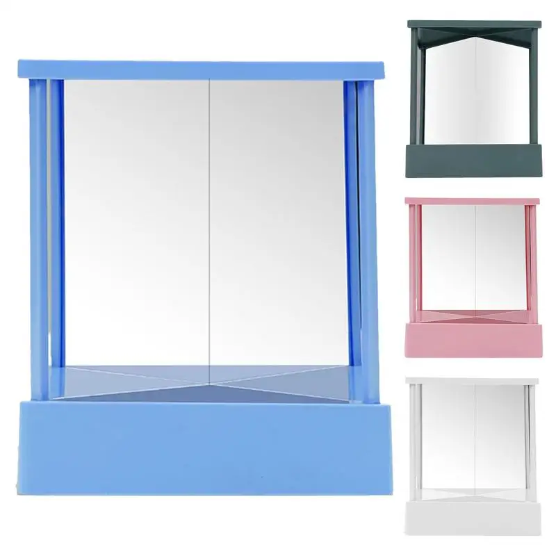 

Makeup Non Reversing Mirror Triangular Fixed Table Mirror for True Image Left And Right Not Reversed Non-Magnifying Mirror