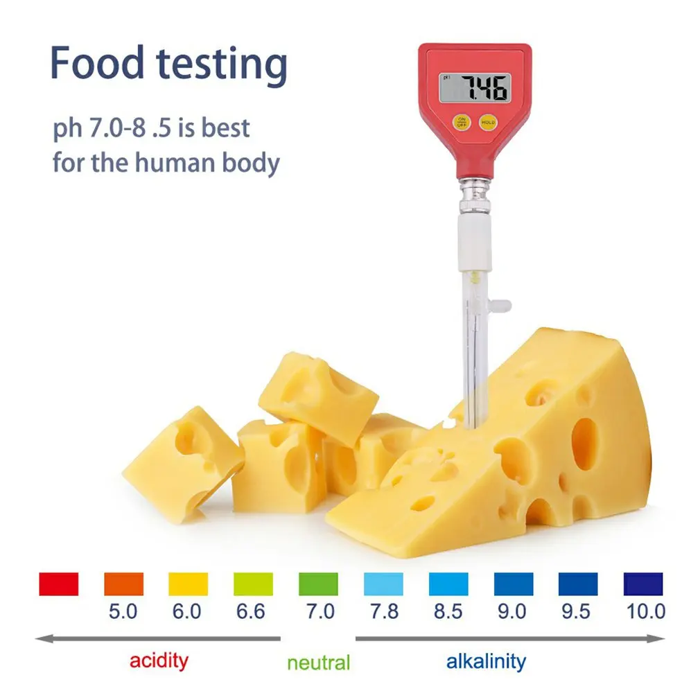 HOT PH-98108 Digital Food Ph Meter Sharp GlassTester Digital Ph meter Sharp Glass Electrode for Water Milk Cheese Soil Food
HOT PH-98108 Digital Food Ph Meter Sharp GlassTester Digital Ph meter Sharp Glass Electrode for Water Milk Cheese Soil Food