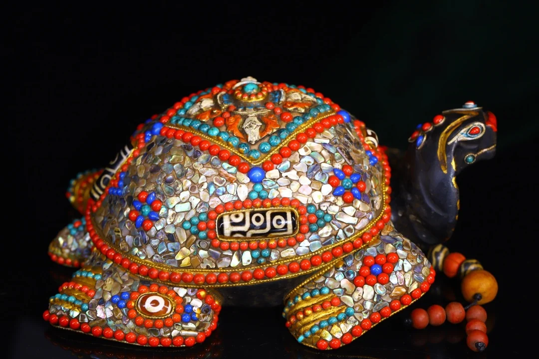 8"Tibetan Temple Collection Old Natural meteorite Gem gZi Beads shell Fortune Turtle Longevity Amulet Dharma Town House Exorcism
8"Tibetan Temple Collection Old Natural meteorite Gem gZi Beads shell Fortune Turtle Longevity Amulet Dharma Town House Exorcism