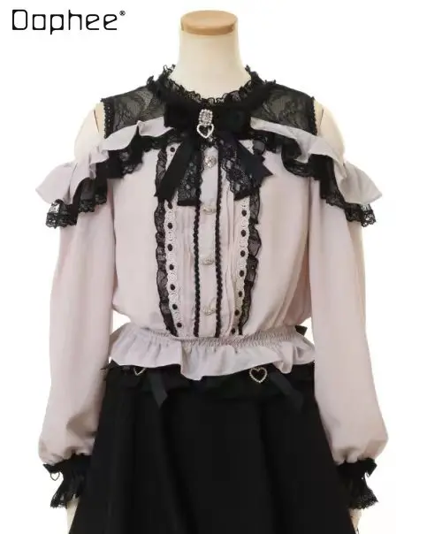 Japanese Liz Lace Shirt for Women 2023 Autumn New Cute Beauty Mass-Produced Mine Stitching Off-the-Shoulder Long Sleeve Blouse
Japanese Liz Lace Shirt for Women 2023 Autumn New Cute Beauty Mass-Produced Mine Stitching Off-the-Shoulder Long Sleeve Blouse