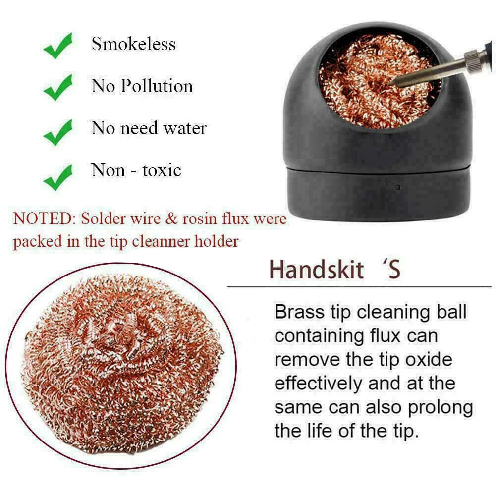 Tool Solder Iron Tip Dross Cleaner Replacement Soldering Spare Tools Welding Parts Accessories Desoldering Kits
Tool Solder Iron Tip Dross Cleaner Replacement Soldering Spare Tools Welding Parts Accessories Desoldering Kits
