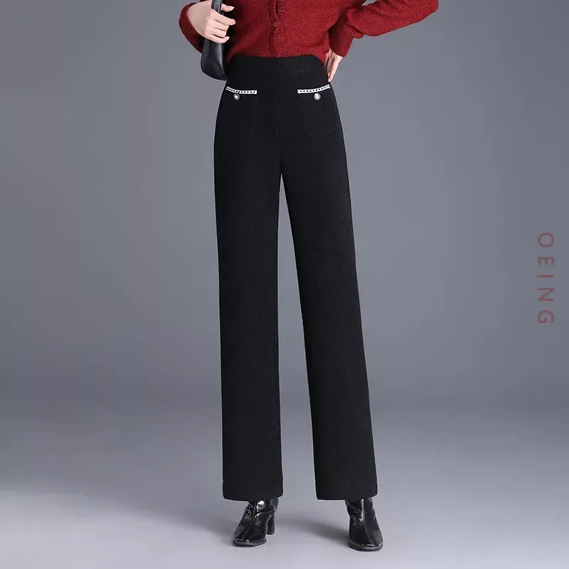 Fashion Black Wool Straight Mom Pants Women Autumn Winter Vintage Elegant High Waist Slim Casual Trousers Office Lady M-4XL W868
Fashion Black Wool Straight Mom Pants Women Autumn Winter Vintage Elegant High Waist Slim Casual Trousers Office Lady M-4XL W868